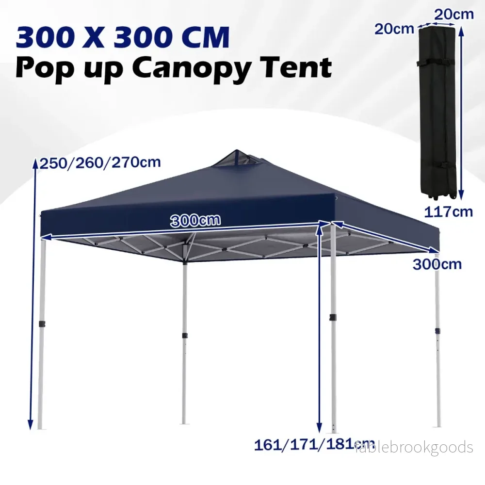 Pop – up paviljong med sandsäckar och markpinnar rep Fällbar – 4 3 x 3 m – Blå - Bild 2