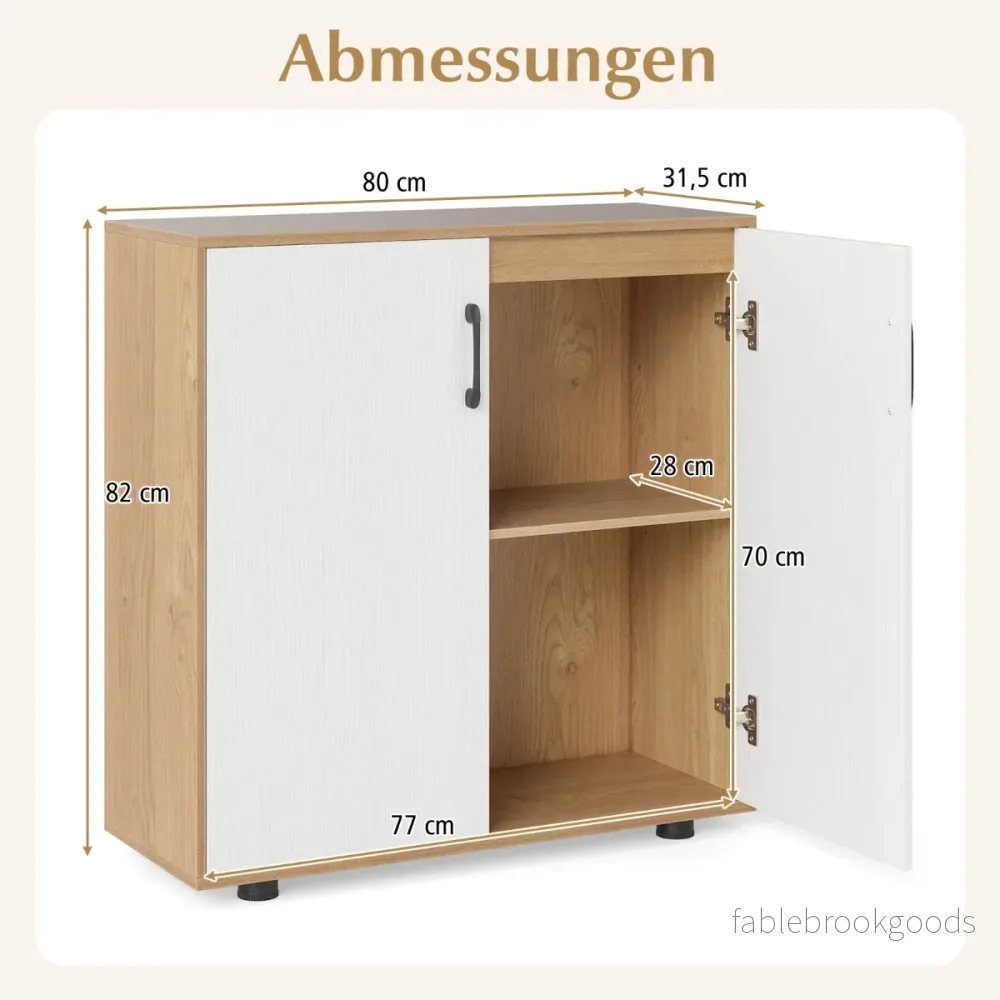 Skåp – med dörrar och justerbar hylla, sidobord, i – . – Natur - Bild 2