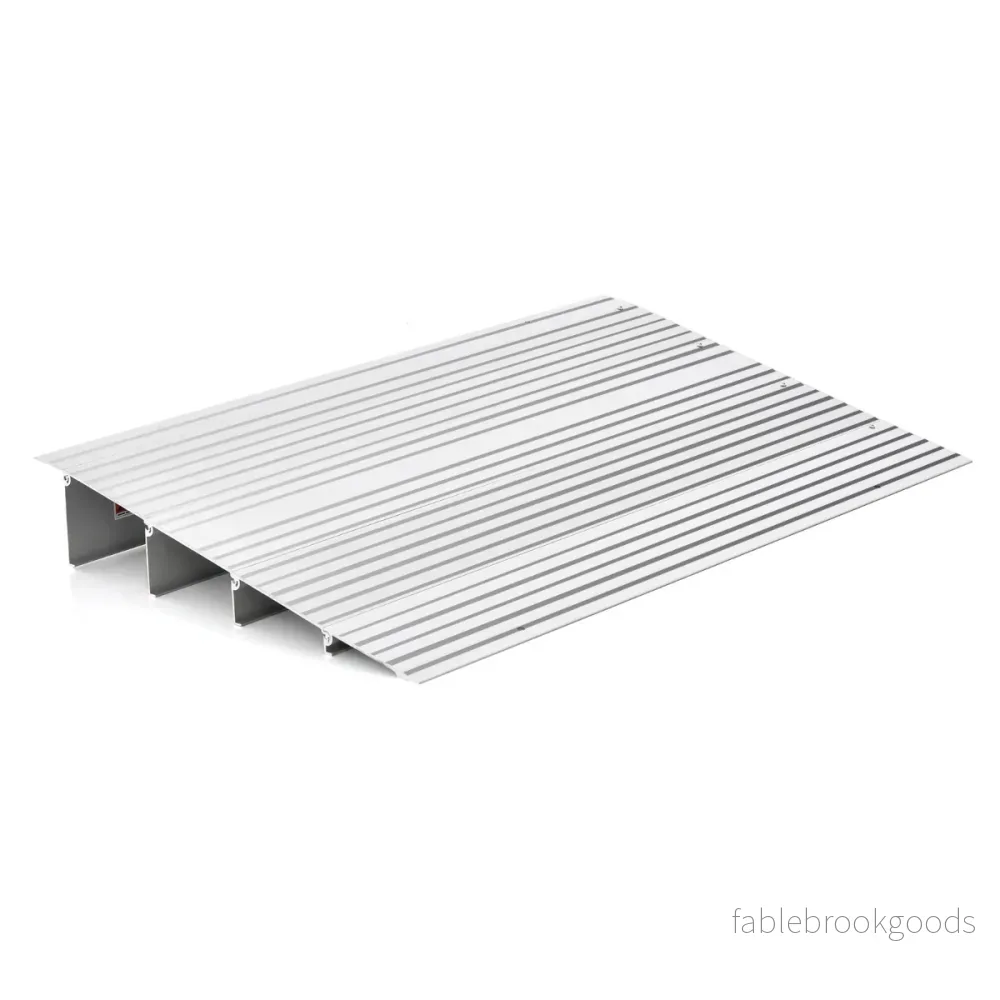 Dörrtröskelramp – hög infartsramp med justerbar aluminiumram halkfri påfartsramp – 10,5 cm – Silver - Bild 2