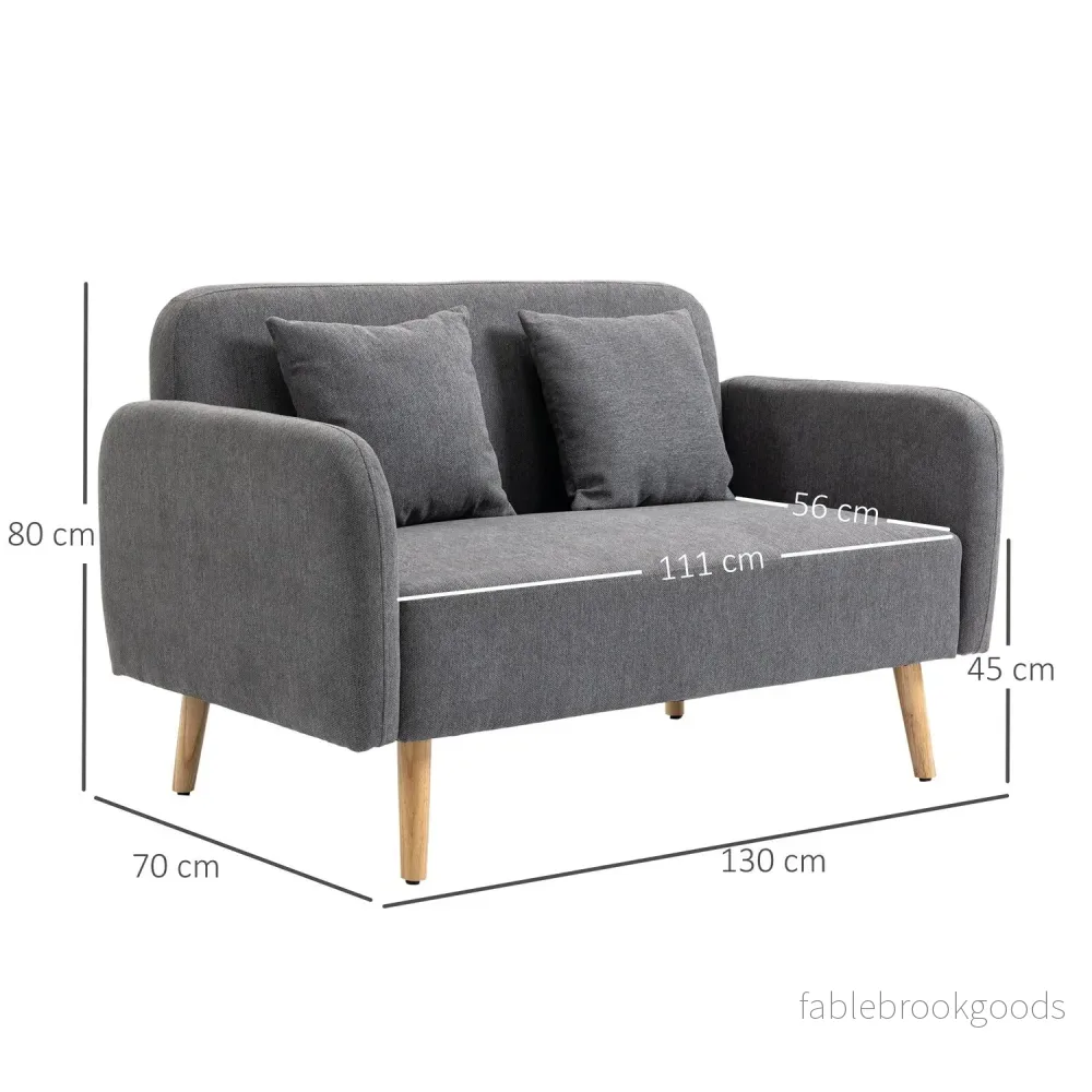 2-sits Loveseat soffa, sammetslen polyester, justerbart fotstöd - Bild 3