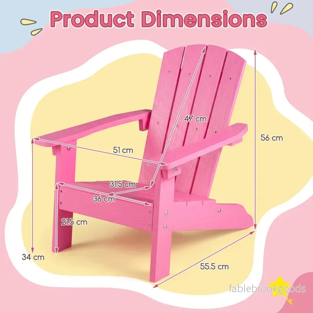 Barn – Adirondack Stol I HIPS Med Ergonomiskt Ryggstöd – Brun - Bild 2