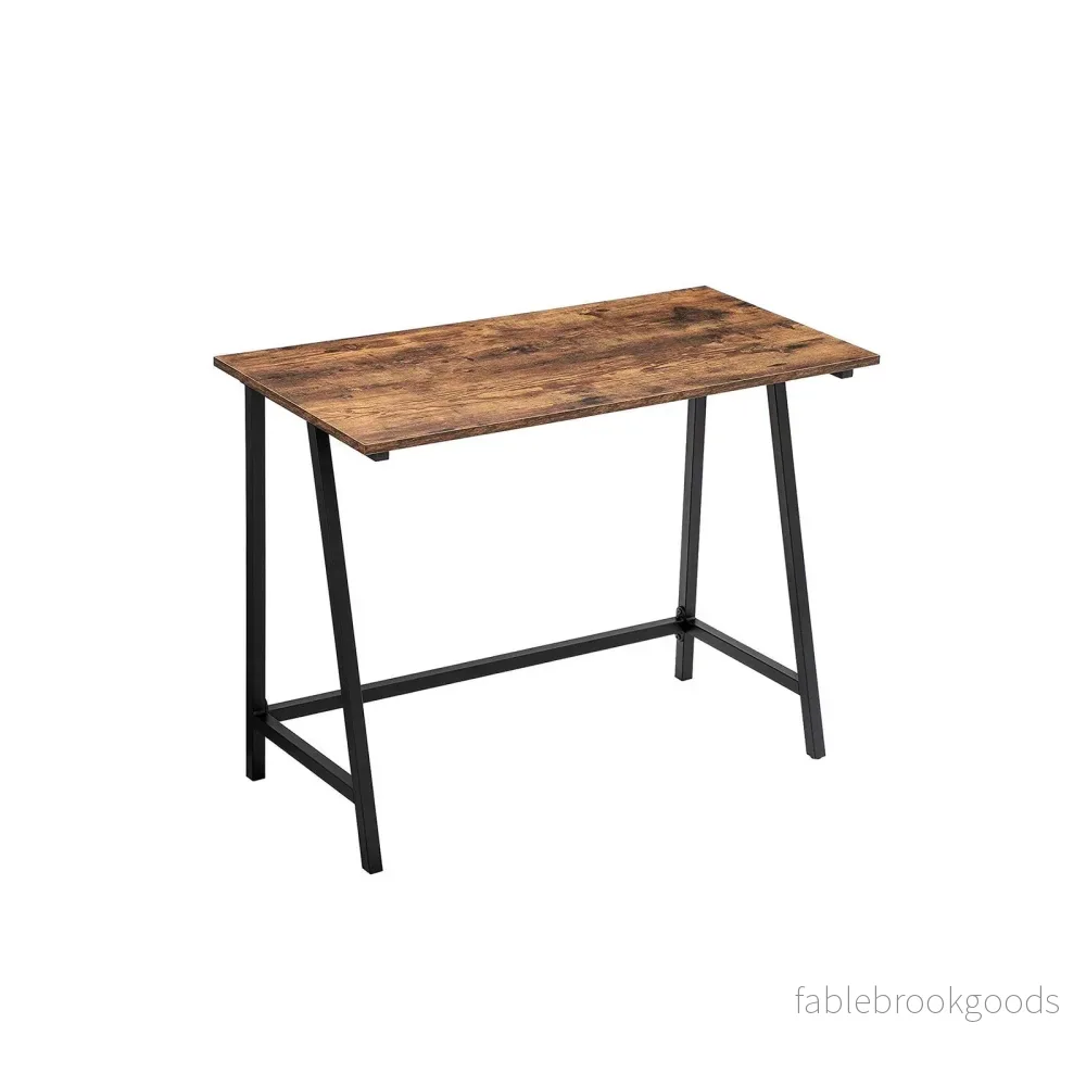 Skrivbord – Robust datorbord – Vintage brun/svart Skrivbord – Robust datorbord – Vintage brun/svart