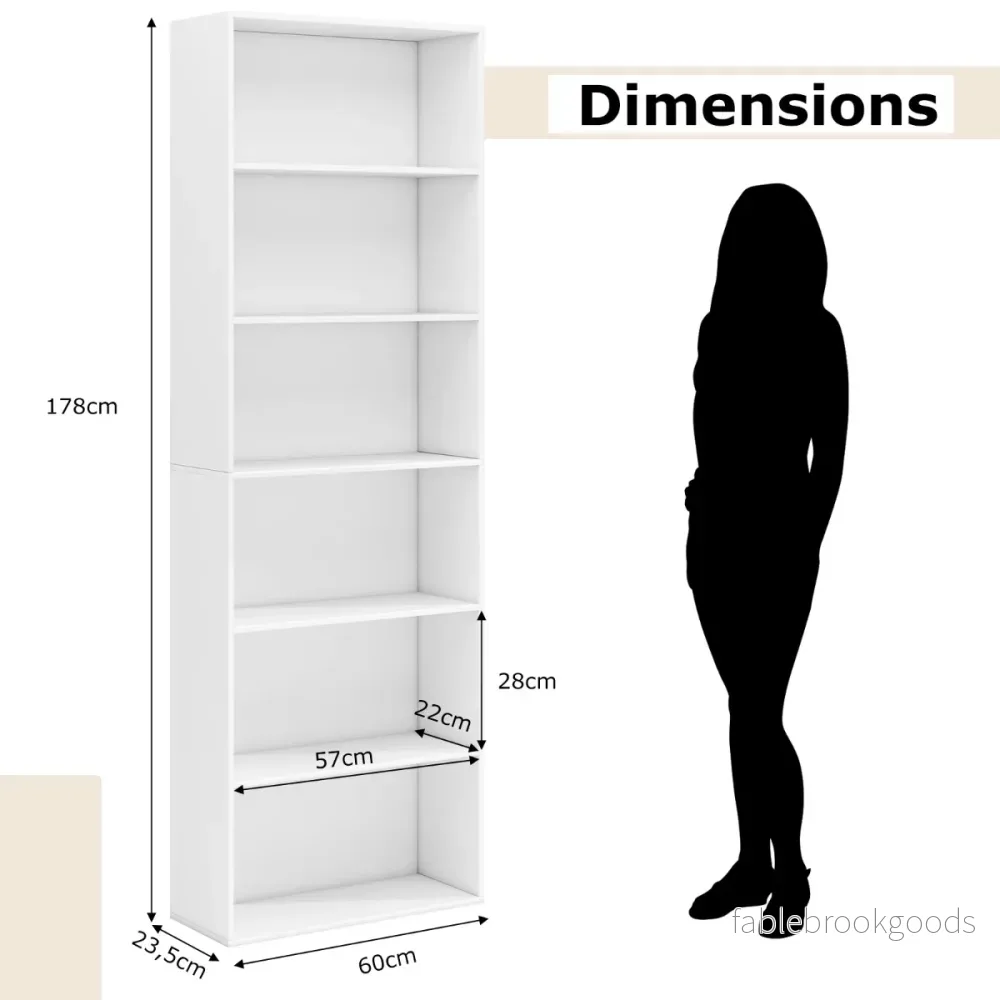 Bokhylla – med Kippskydds set Fristående Ställhylla Visning – 2 178 cm – Vit - Bild 2