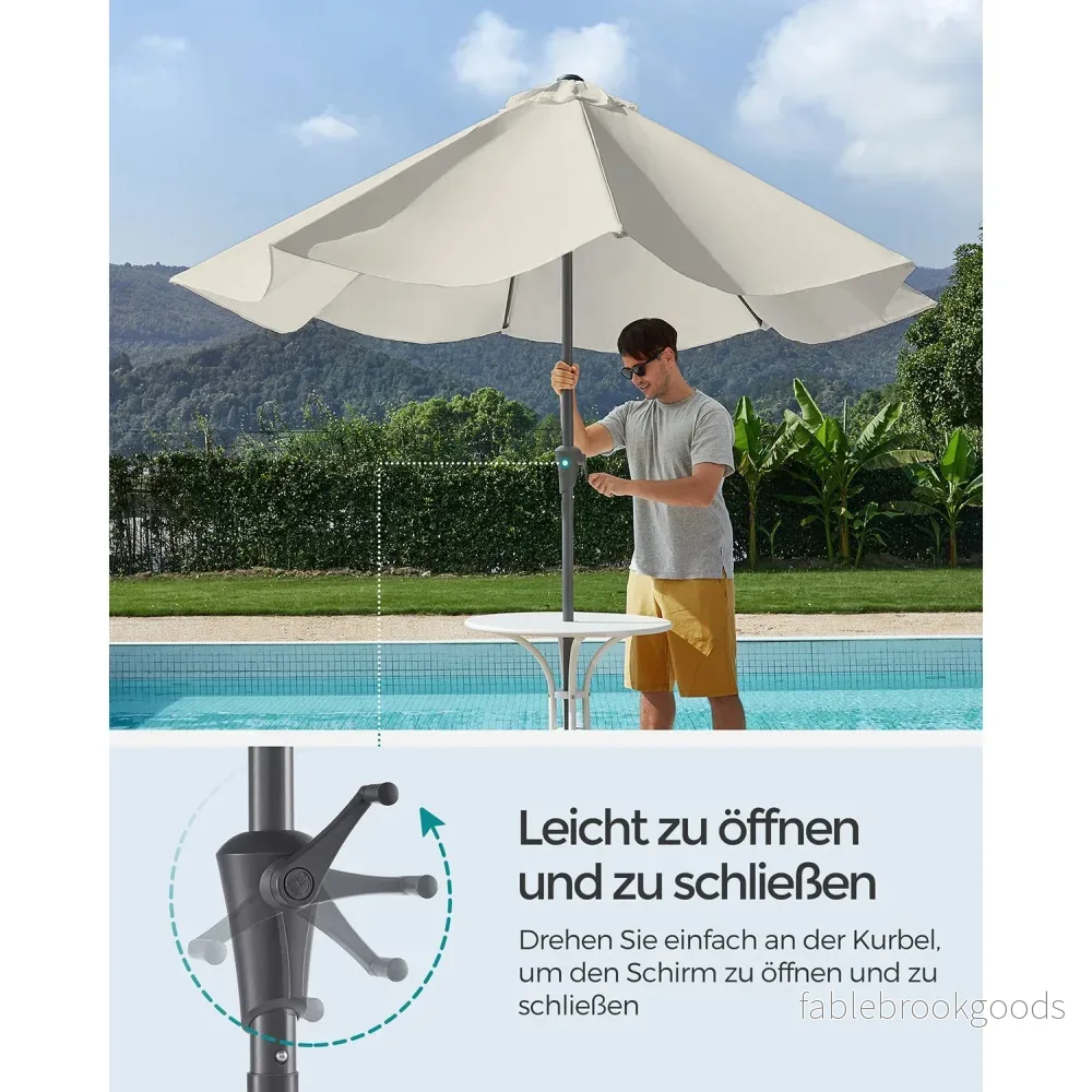 Parasol - 340 cm - Kantelbaar - UPF 50+ - Beige - Bild 3