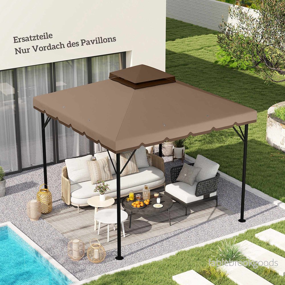 Ersättningstak för 3x3m paviljong, UPF 30+ polyester - Bild 2