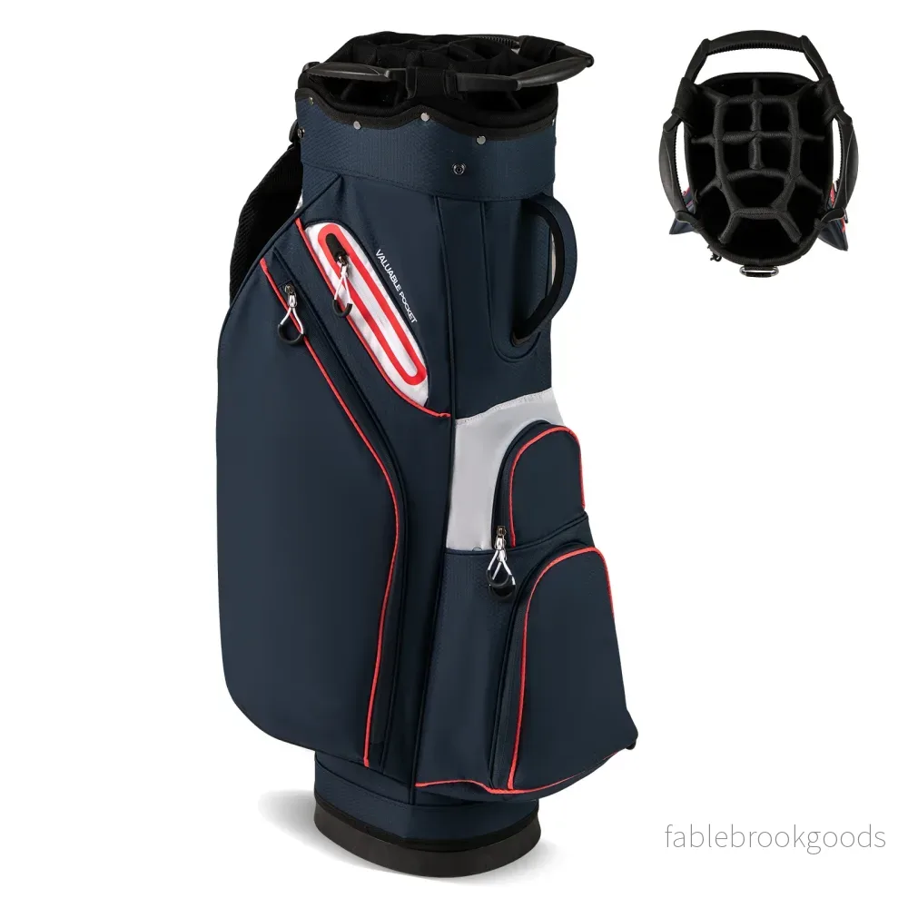Golfbag – Lätt golfvagnsbag med delad indelning Vattenavvisande golftaske – 14 – Marinblå