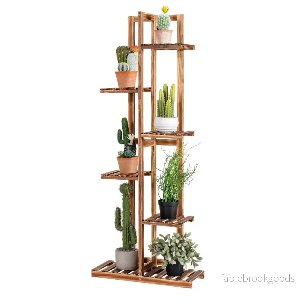 Blomsterhylla – vånings träväxtställ – 6 50 x 21 x 124 cm – Brun