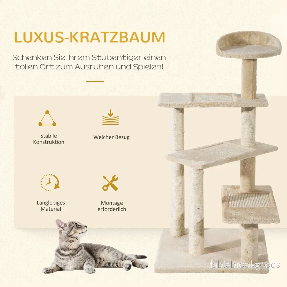 Kattskrapstolpe, sisalkolonner, beige, 50x50x100 cm - Bild 3