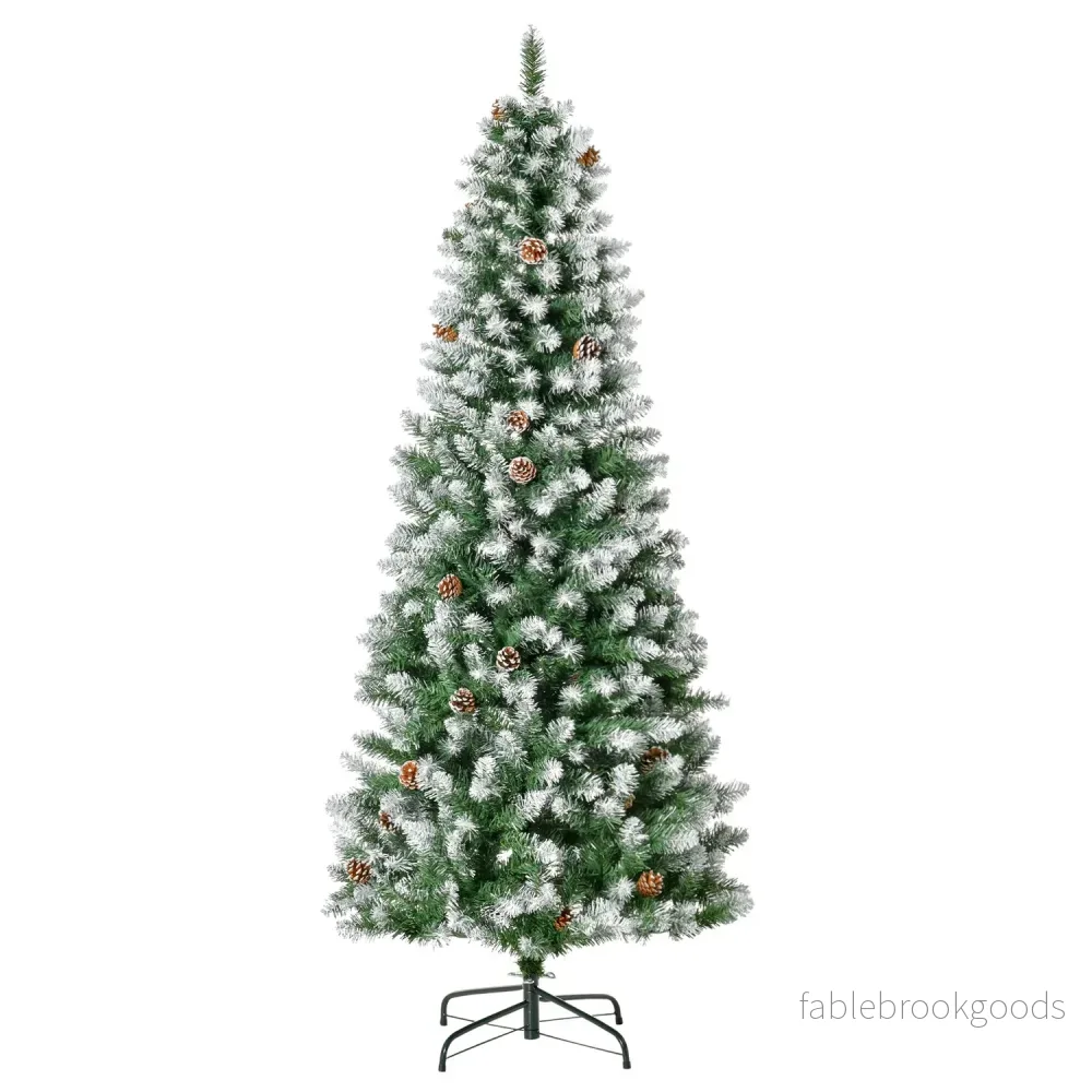 180 cm konstgjord julgran, snöig, 630 tips, inomhusbruk