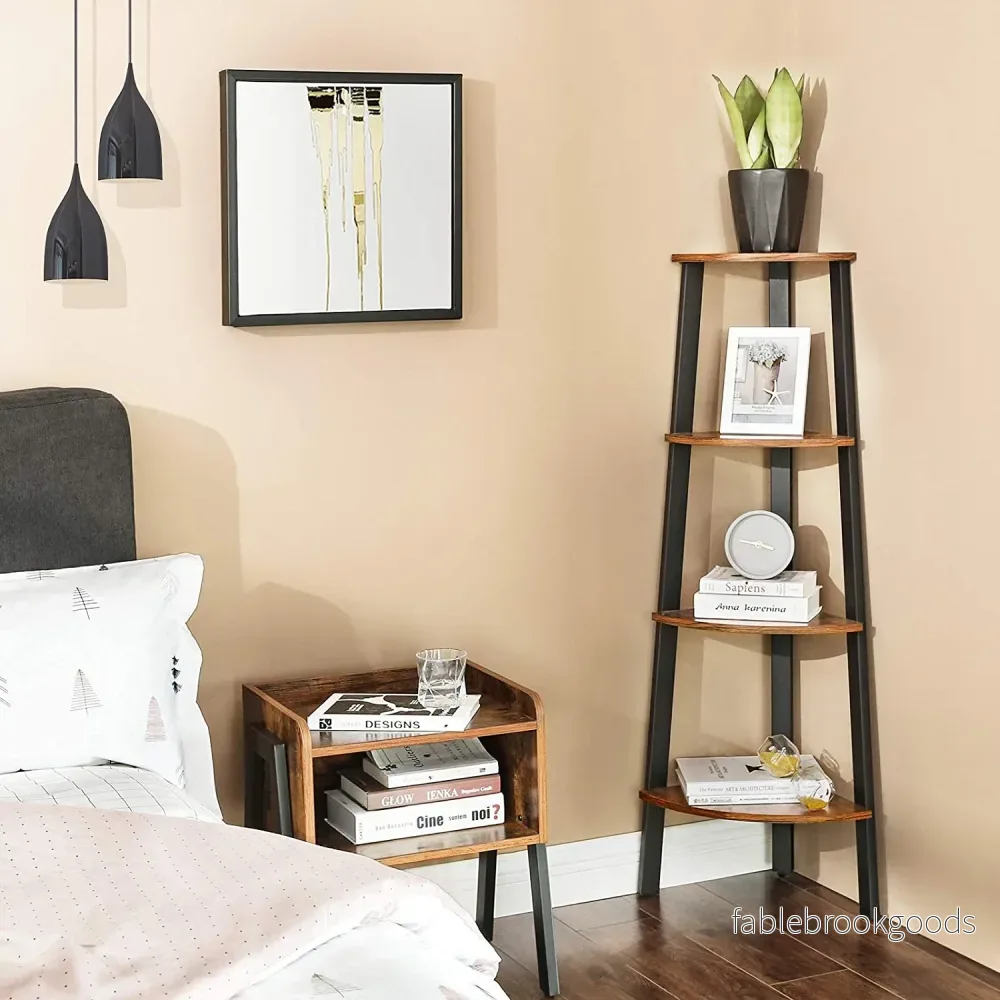 Hörnskåp – industridesign – vintage brunt och svart - Bild 3