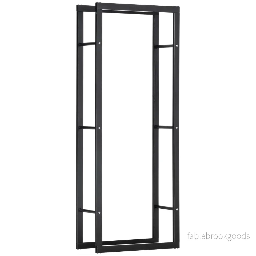 Vertikal trähylla, kapacitet 100 kg, metallram, 60x25x150 cm