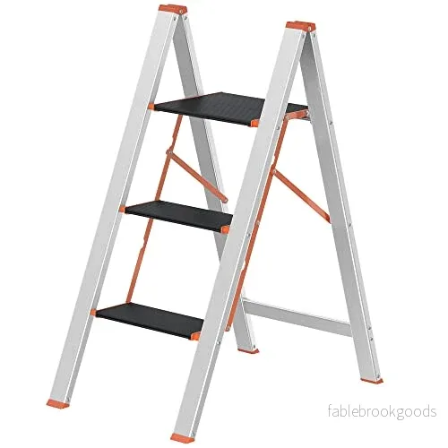 Fällbar stege – 3 steg – Aluminium – Silver Fällbar stege – 3 steg – Aluminium – Silver