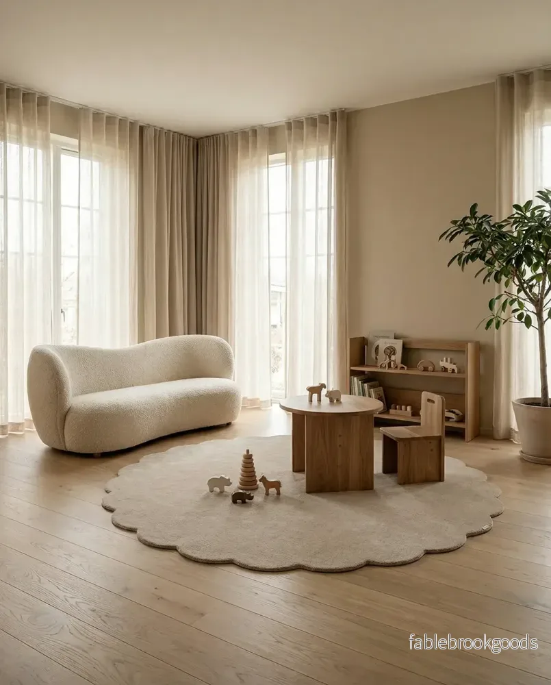 Matta Shell Beige Rund - Bild 2