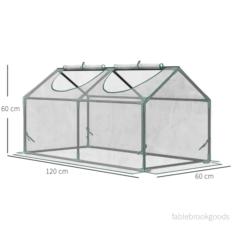 Transparent PVC-växthus med fönster – 120x60x60 cm - Bild 3