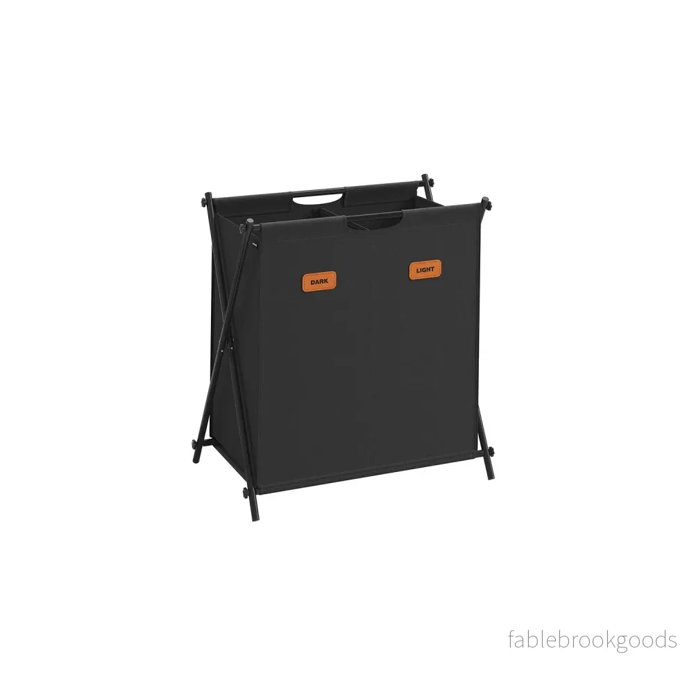 Tvättkorg 115 liter med 2 fack – Robust och rymlig – Bläcksvart Tvättkorg 115 liter med 2 fack – Robust och rymlig – Bläcksvart