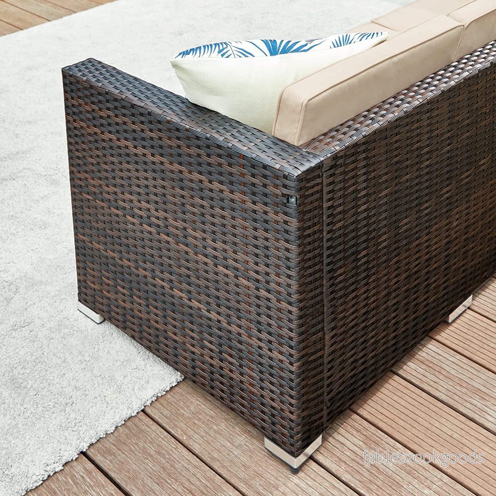 Loungeset – Bekvämt trädgårdsmöbelset – Brun-taupe - Bild 3