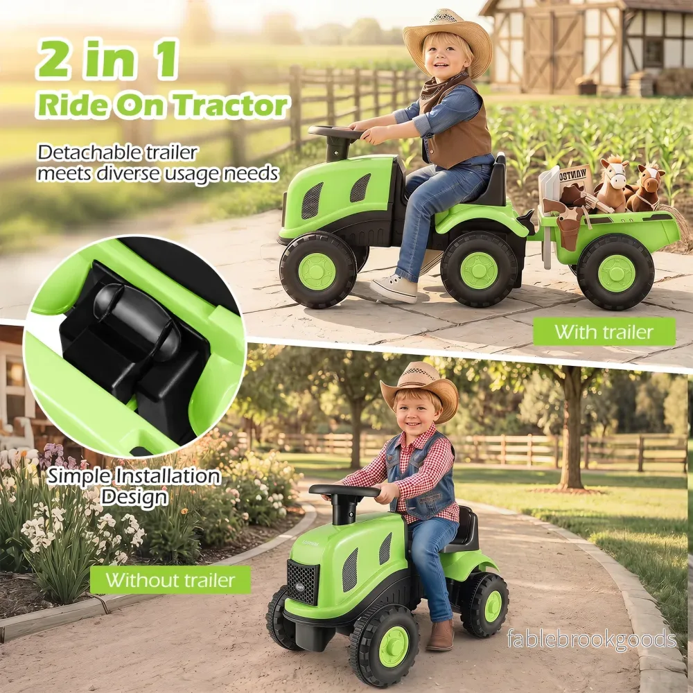 Barntraktor – med släp, tuta och ergonomisk sits, i rutschfordon max belastning – 2 1 25 kg - Bild 3