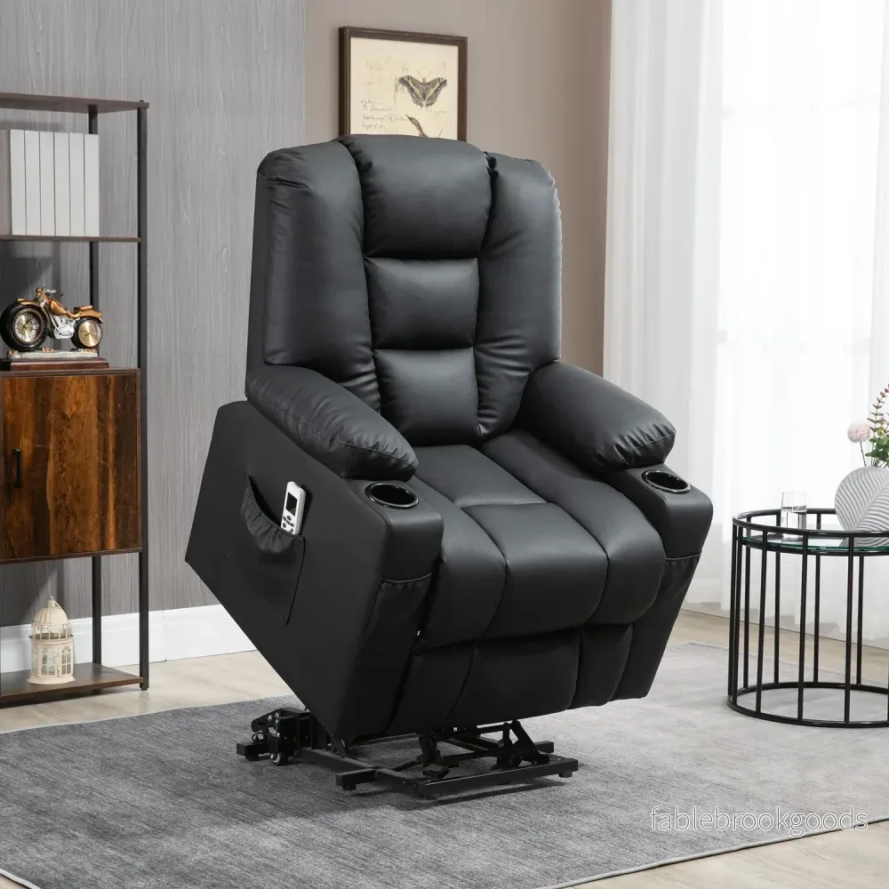 Liggande massagestol, USB & Fjärrkontroll, 150 kg Kapacitet, Svart - Bild 2