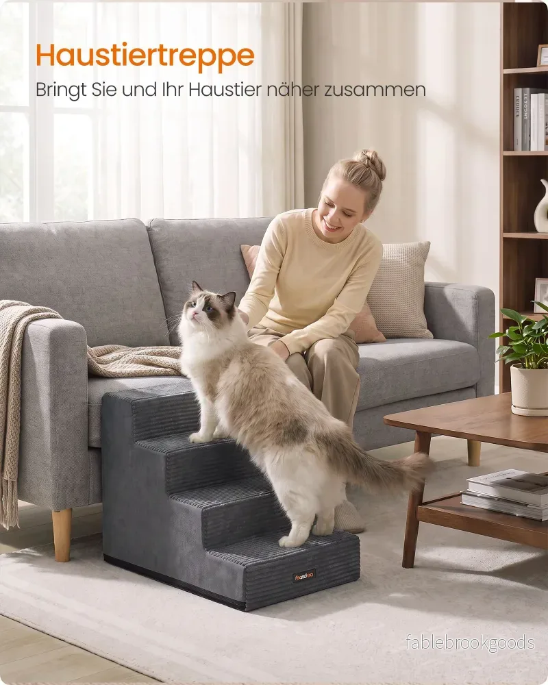 Hondentrap - Met Antislip Treden - Voor Kleine Honden - Loodgrijs - 62 x 40 x 44 cm - Bild 3