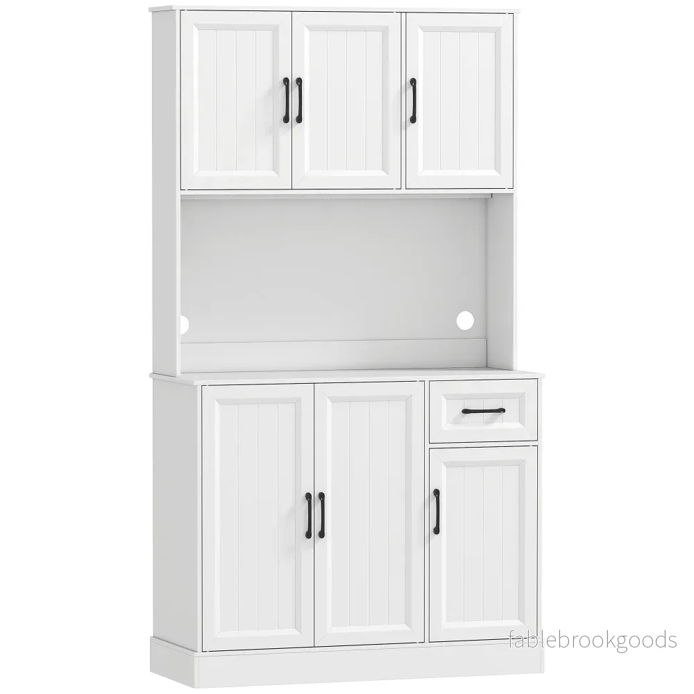 Köksskafferi, 180,5 cm, justerbara hyllplan, MDF, vit