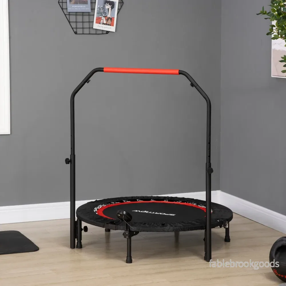 Fitness Mini studsmatta, 102 cm, justerbart handtag, 100 kg kapacitet - Bild 2