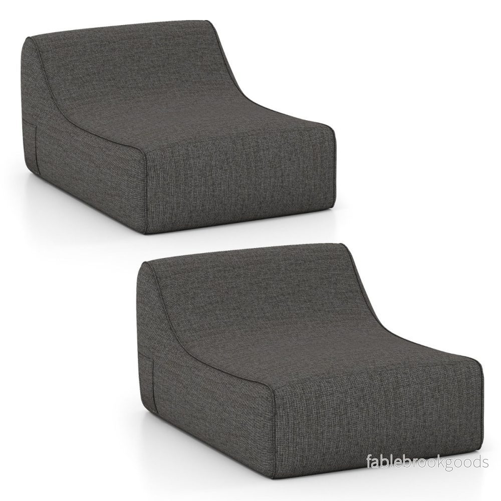 Uppblåsbar – lounge fåtölj ergonomisk lat soffa med avtagbar överdrag – Grå