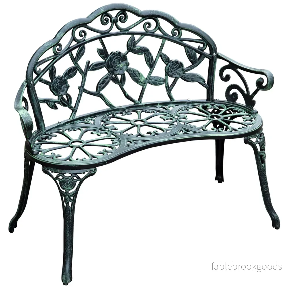 2-sits metall trädgårdsbänk – 100 x 54 x 78 cm 2-sits metall trädgårdsbänk – 100 x 54 x 78 cm