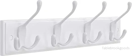 Väggklädhängare – 4 trippelkrokar – Vit