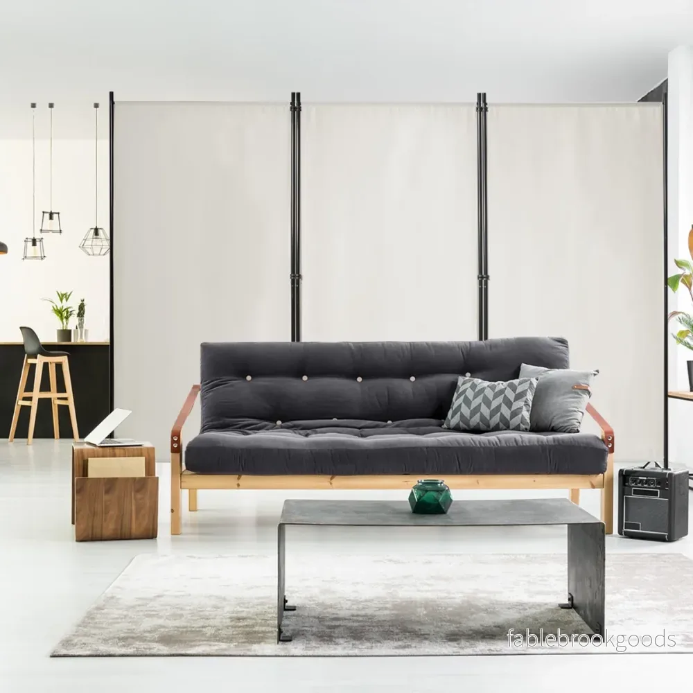 panels – rumsavdelare med justerbara glasunderlägg och robusta gångjärn stålbas – 3 – Beige - Bild 2