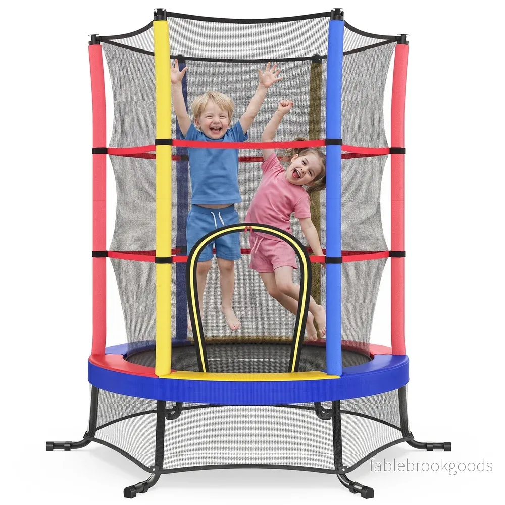 Kindertrampoline – 174 cm – Met Veiligheidsnet – Randbescherming – Meerkleurig Kindertrampoline – 174 cm – Met Veiligheidsnet – Randbescherming – Meerkleurig