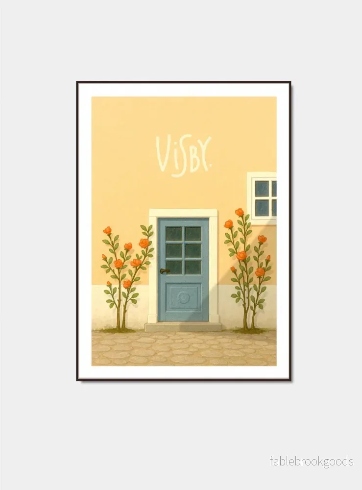Visby dörr och rosor – Gotland poster