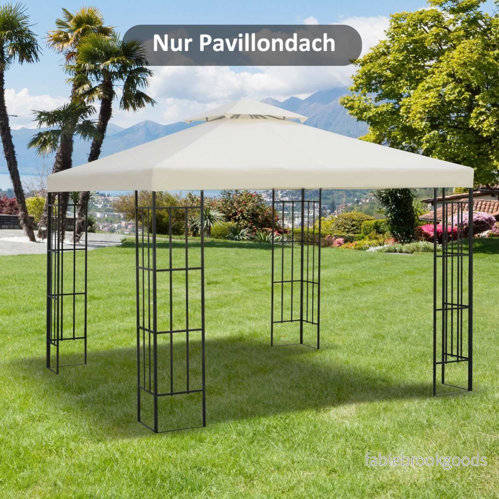 Metal Gazebo Ersättningstak, 3x3M, Cream Polyester - Bild 2