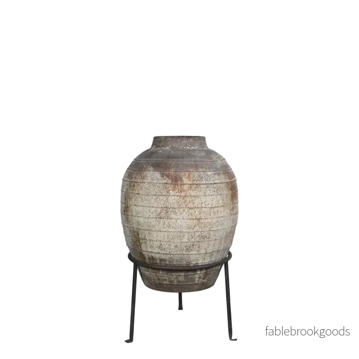 Urna XXL på stativ beige/natur 76cm
