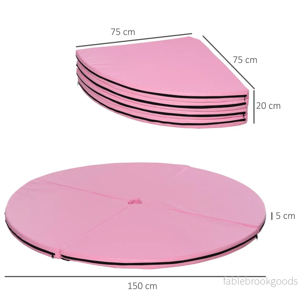 Pole Dance Matta, 5 cm tjock, 150 cm diameter, rosa - Bild 3
