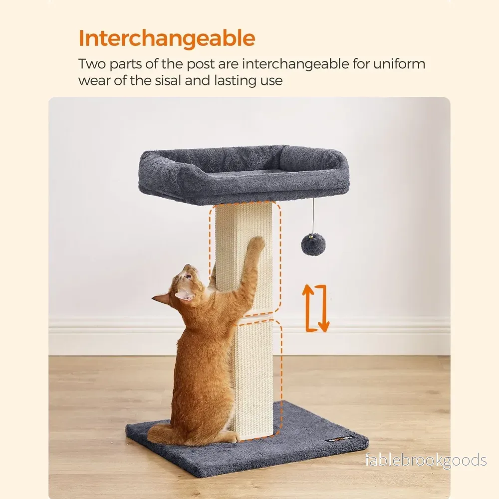 Kattträd – Rymlig plyschplattform – Mörkgrå - Bild 3