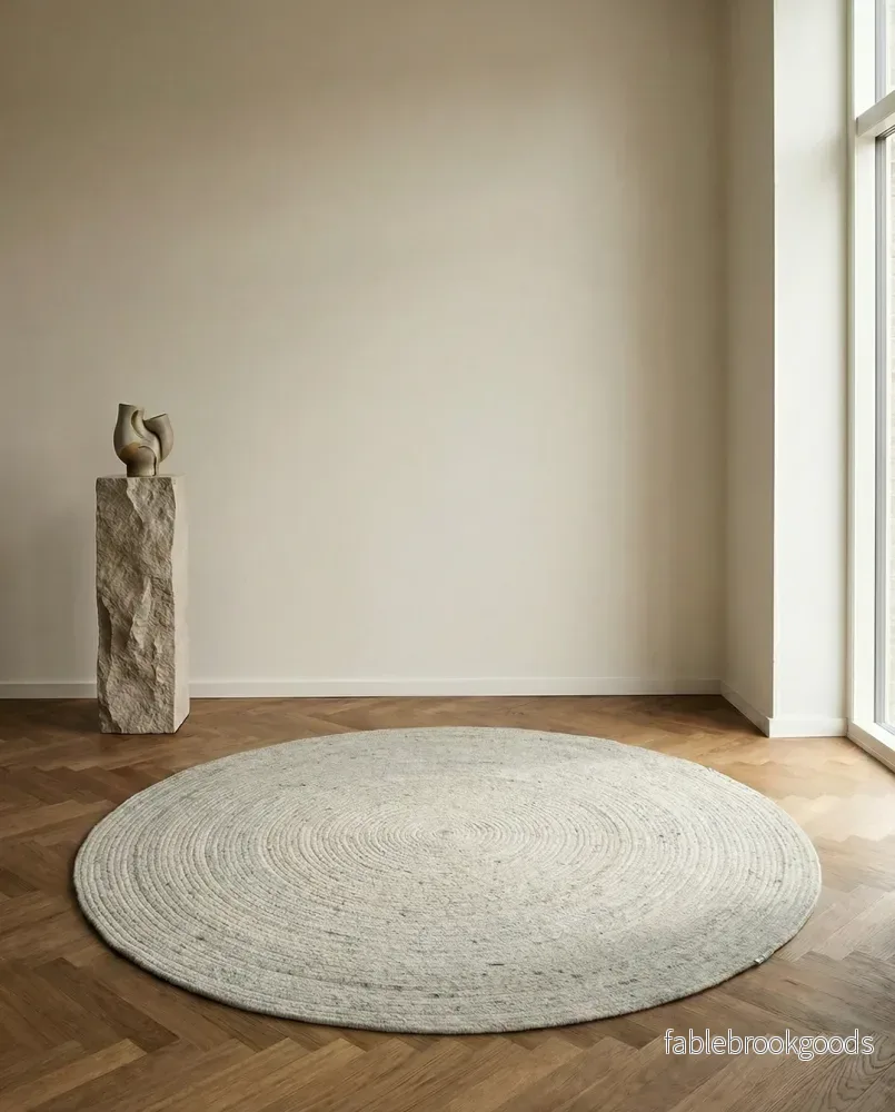 Måttanpassad Matta Merino Rund Concrete - Bild 2