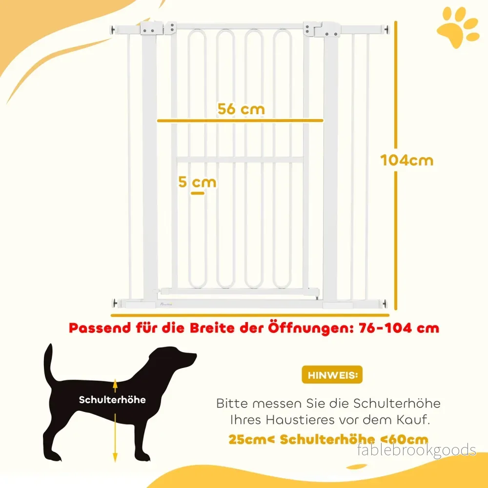 Hundskyddsgrind i vit stål – 76-104 cm, ingen borrinstallation - Bild 3