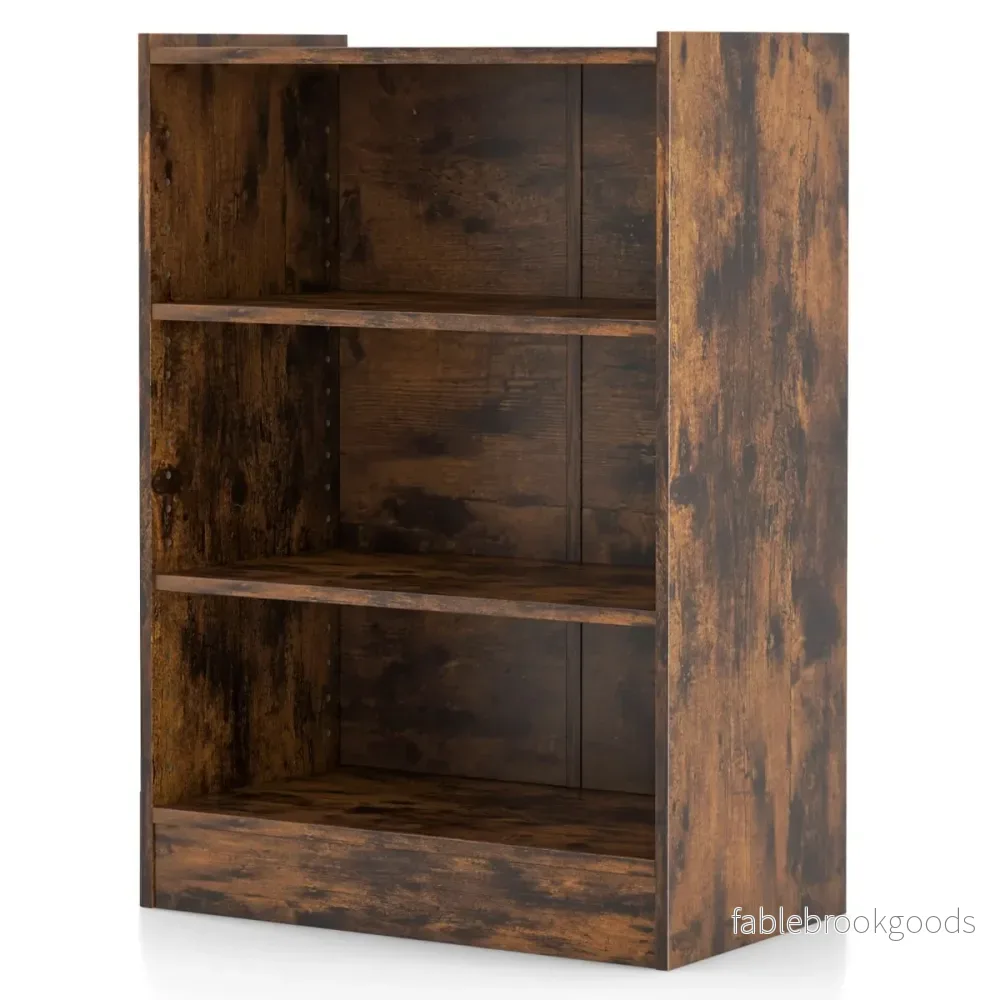 vånings – bokhylla Öppen förvaringshylla Modernt skåp – 3 50 x 30 x 75 cm – Rustik brun