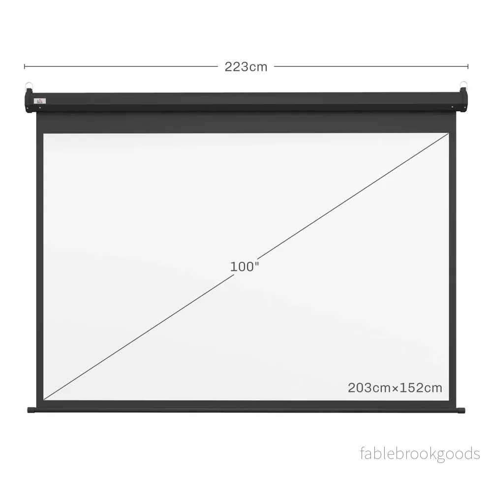100-tums projektorduk, 4:3, 203x152 cm, Svart - Bild 3