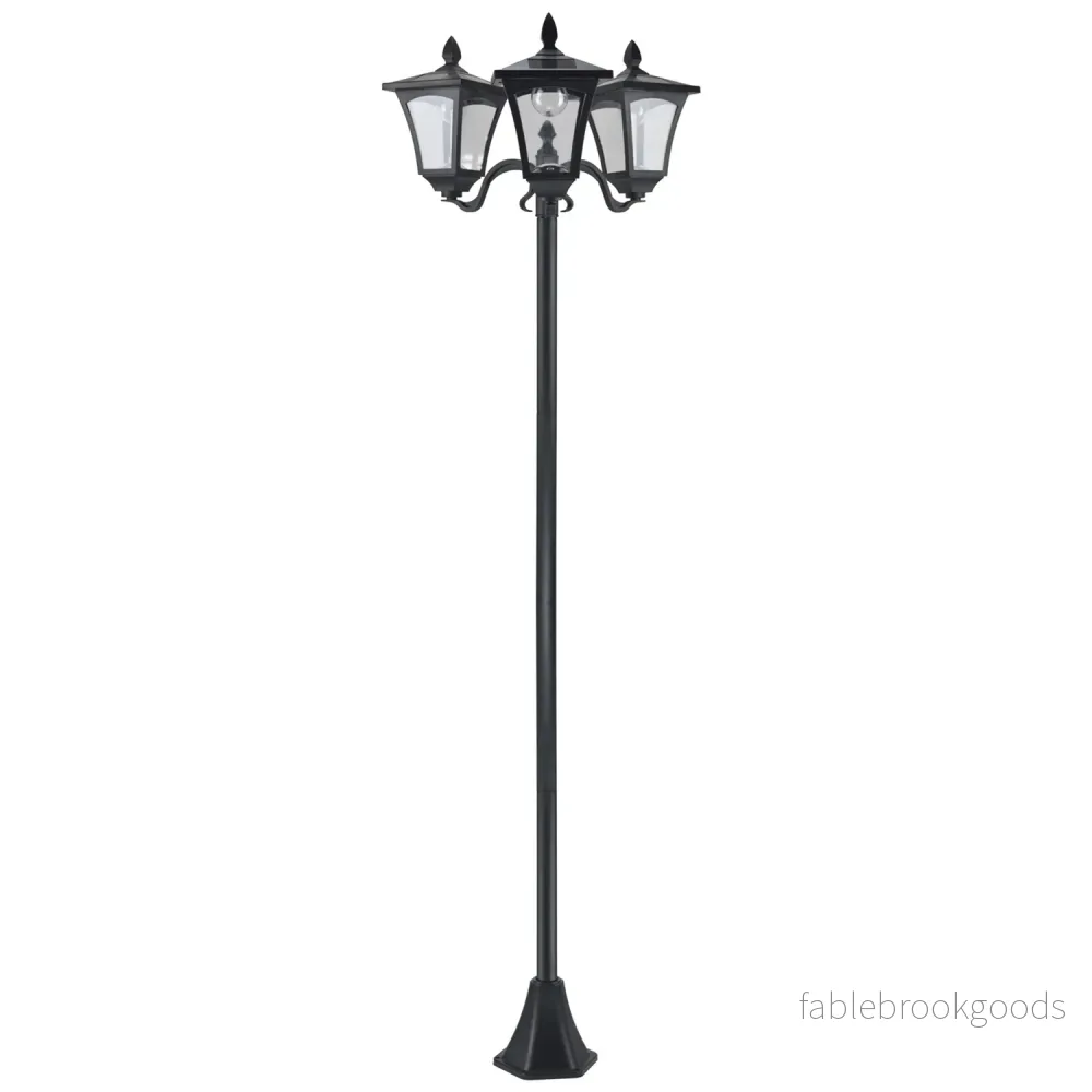 Solar Garden Path Light, 3 lågor, rostfritt stål, LED