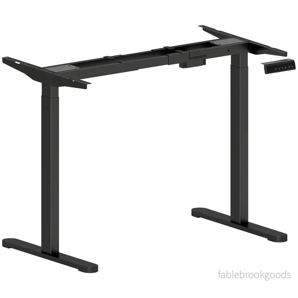 Elektrisk skrivbordsram, höj- och sänkbar, med minnesfunktion, stål, svart