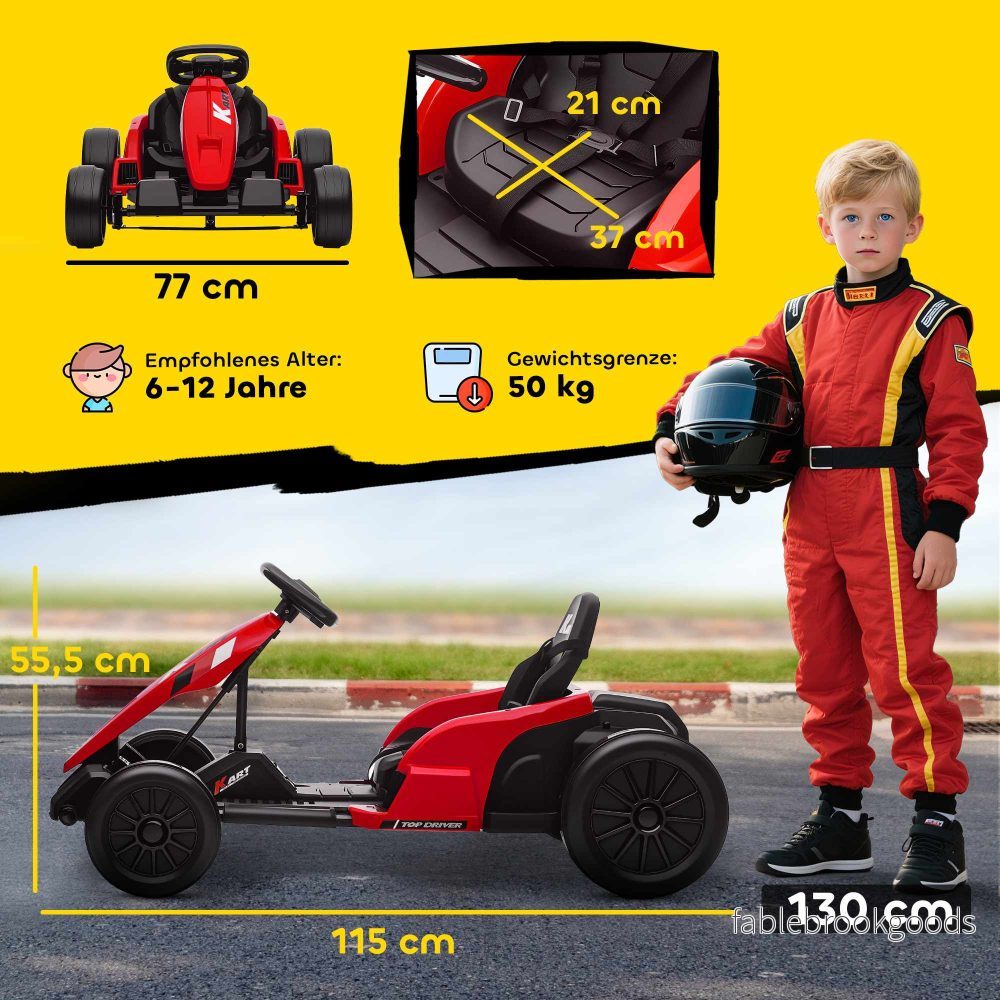 24V elektrisk gokart, driftläge, justerbar sits, åldrar 6-12 - Bild 3