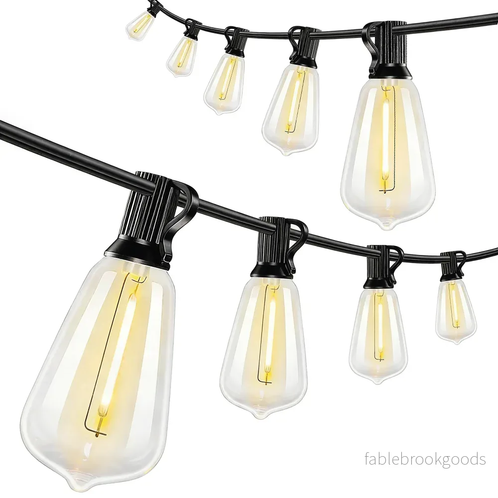 LED-ljusslinga, 18m, 50 vintage Edison-lampor, varmvit