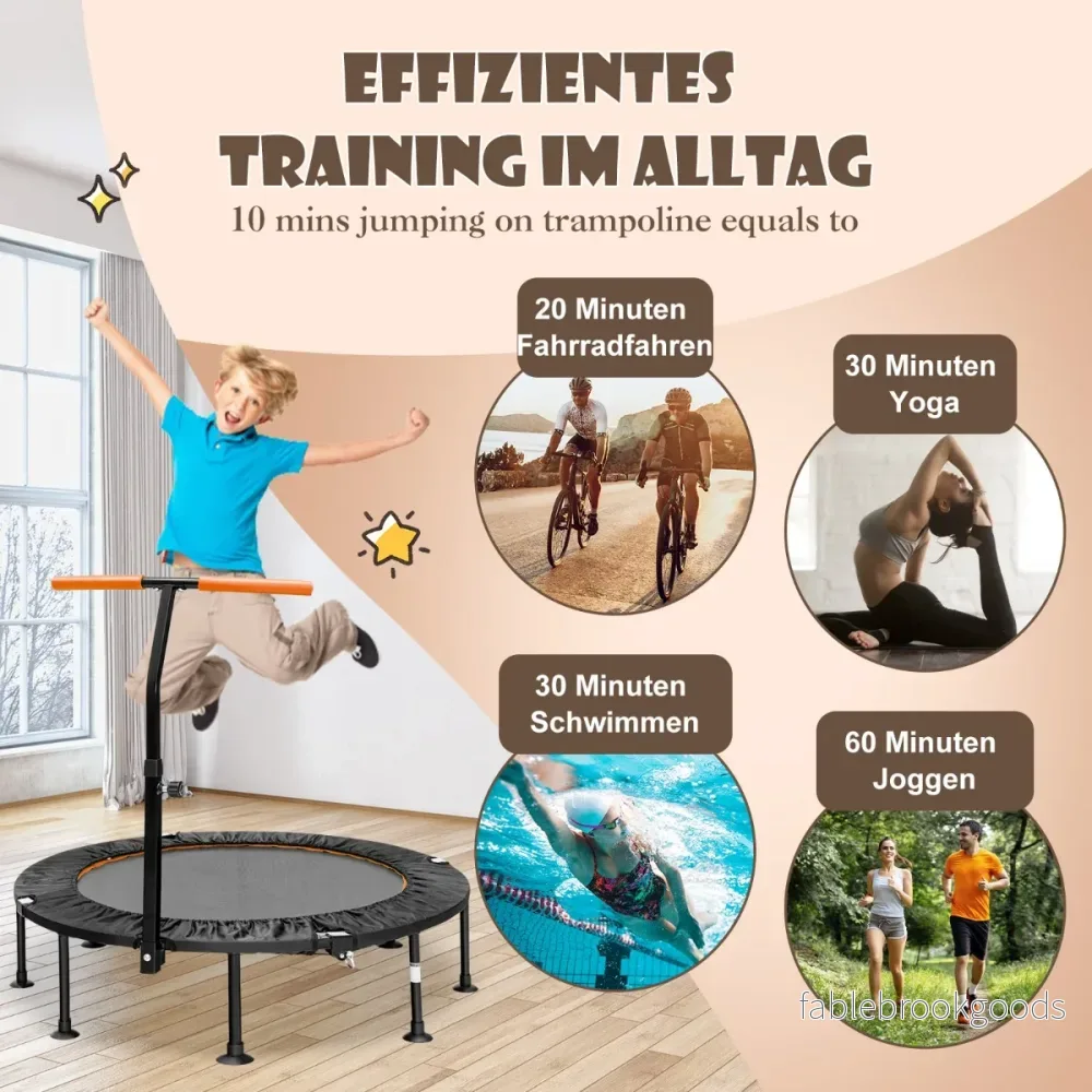 Vikbar – ministudsmatta med höjdjusterbart handtag Barnstudsmatta – Ø 117 cm – Orange - Bild 3