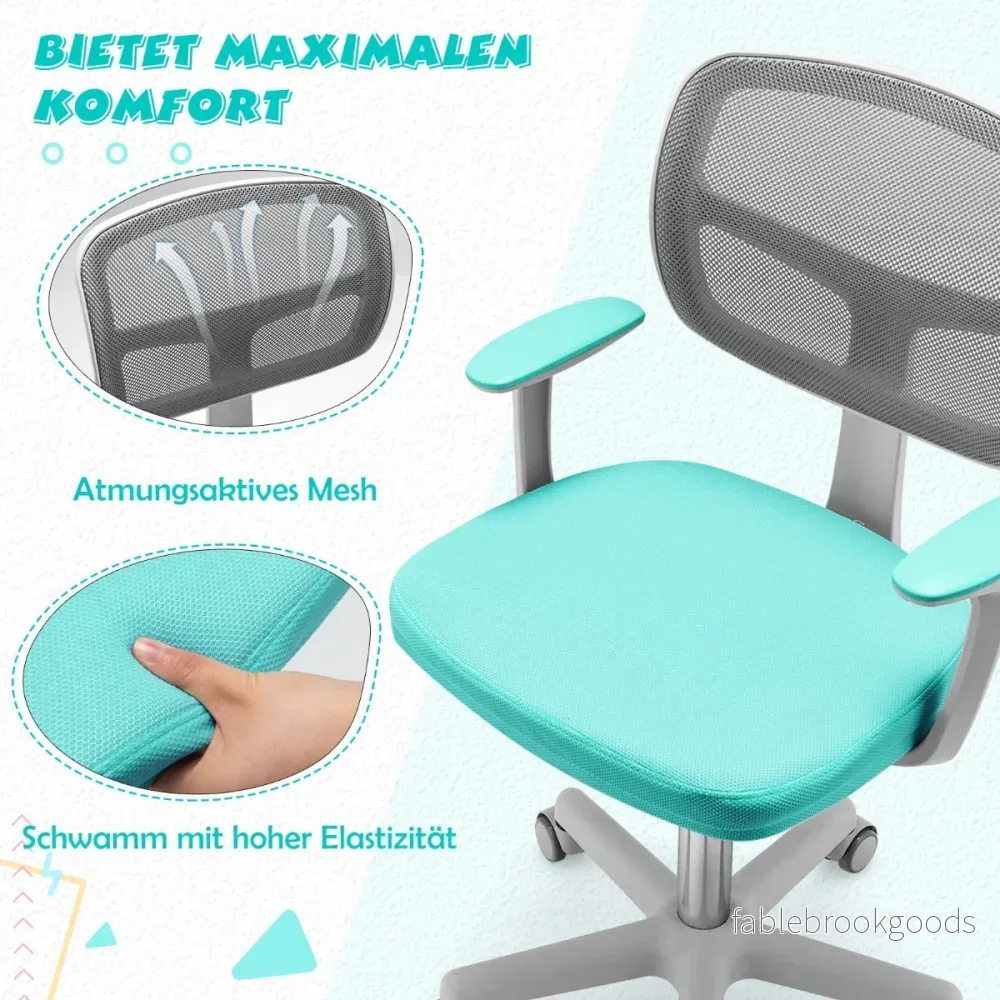 Barnbordsstol – Barndatorstol med justerbar höjd – Turkos - Bild 2