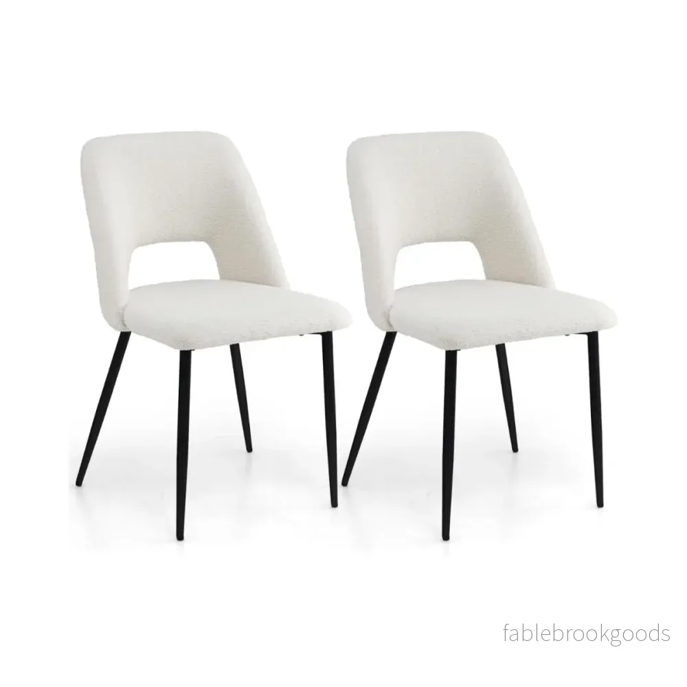 Set – med matsalsstolar stoppade köksstolar ryggstöd – 2 48,5 x 57 x 85 cm – Beige