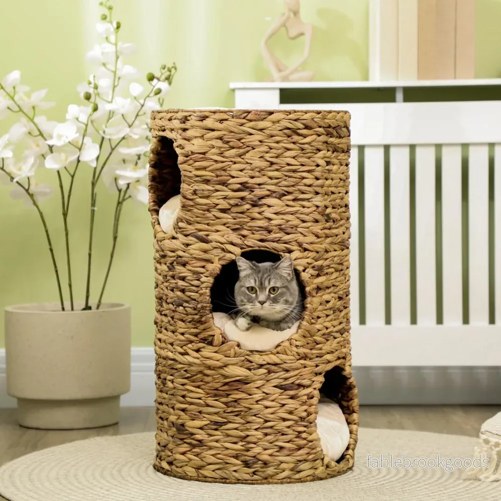 Cat Tower med 3 nivåer, dämpad, 73 cm – Vattenhyacint - Bild 2