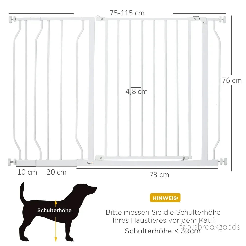Justerbar hund- och babygrind – No-Drill, Svart, 75-115 cm - Bild 3