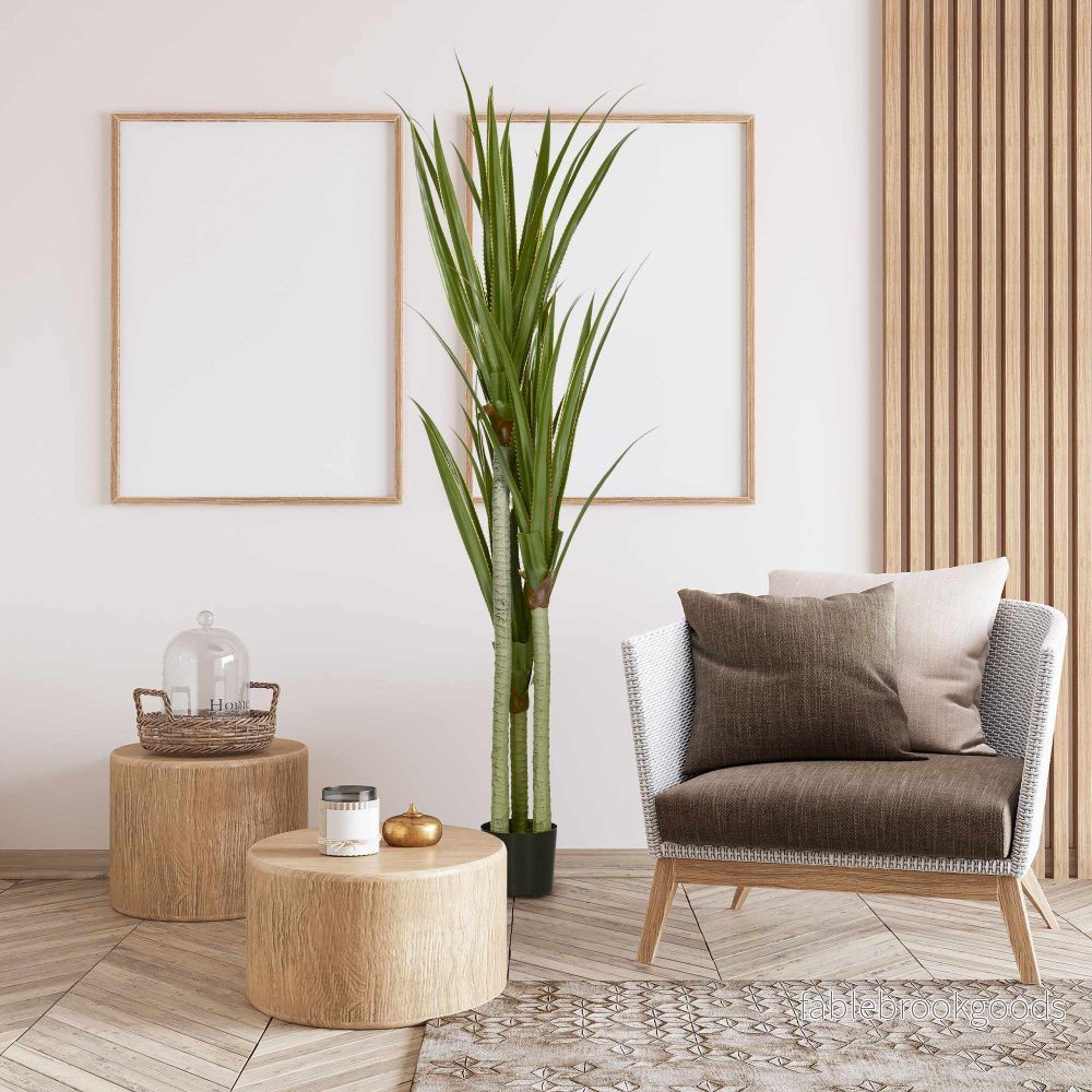 Konstgjord Yucca-växt, 190 cm, inomhus/utomhus, lättskött - Bild 2