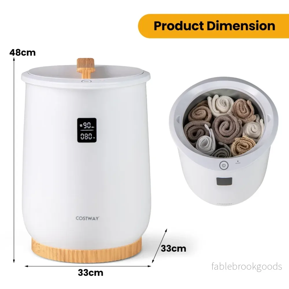 Handduksvärmare – Hink 20L stor uppvärmd med LED display knappsmanövrering och timer – 1 – Vit - Bild 2